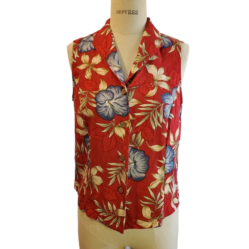 Women's Vintage Ms Lee Sleeveless Hawaii‎ Top Size M